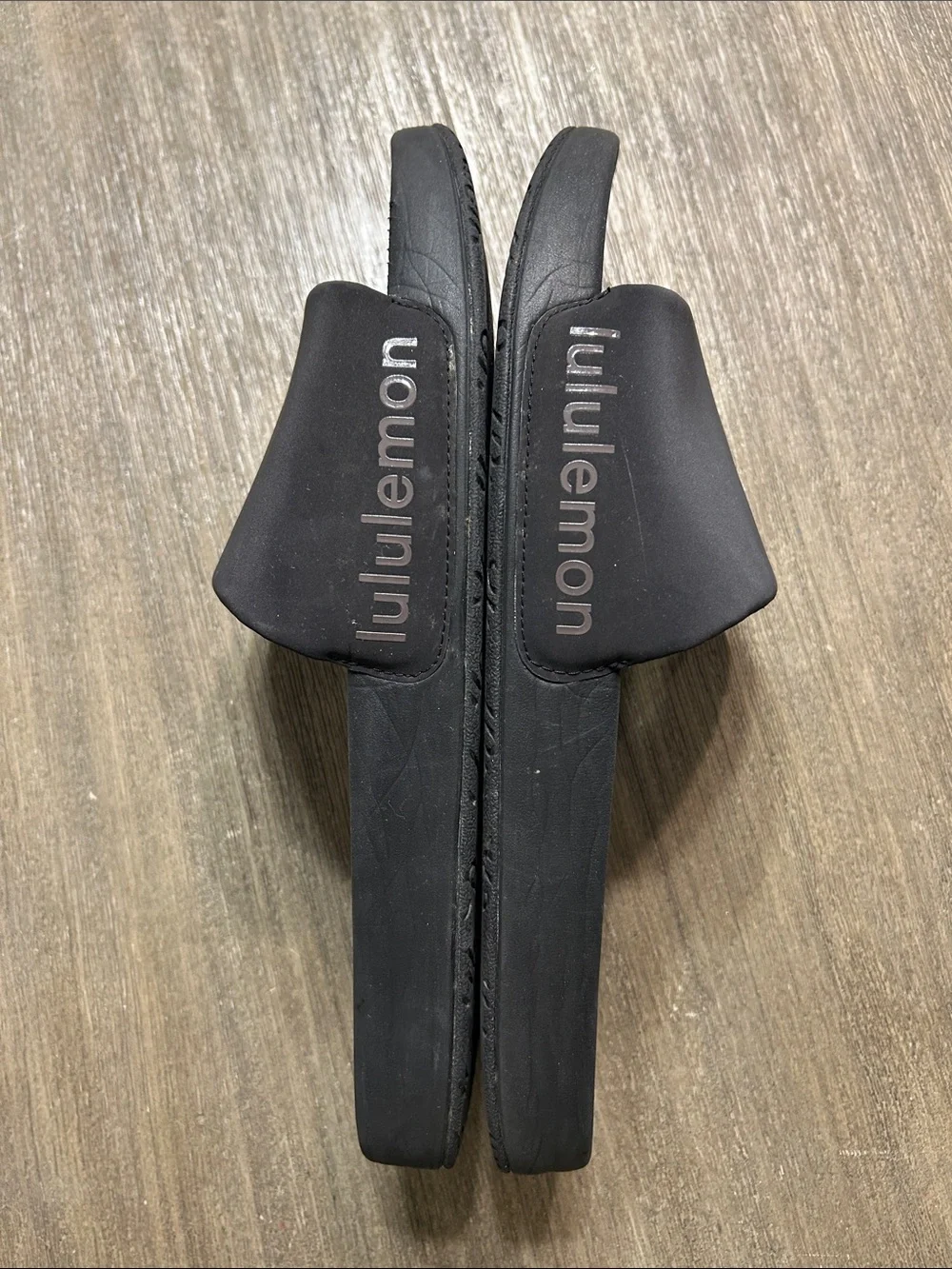 Lululemon Black Slide Black Sandals, Size 11, Gently Used.